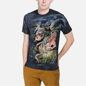 The Mountain Gatorland Gator Bog men's t-shirt in dark blue tie-dye cotton Small